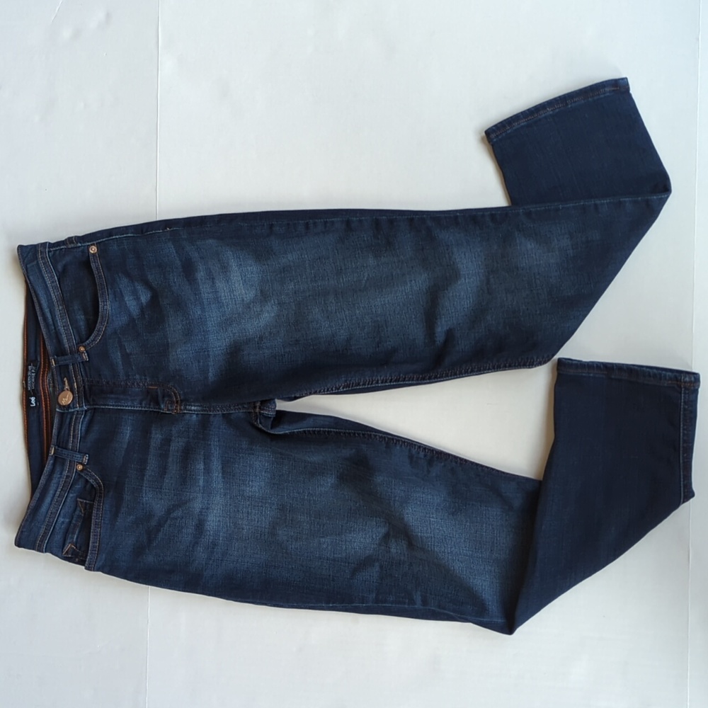 Lee Midrise Fit Distressed Cropped Ankle Jeans 6M Blue